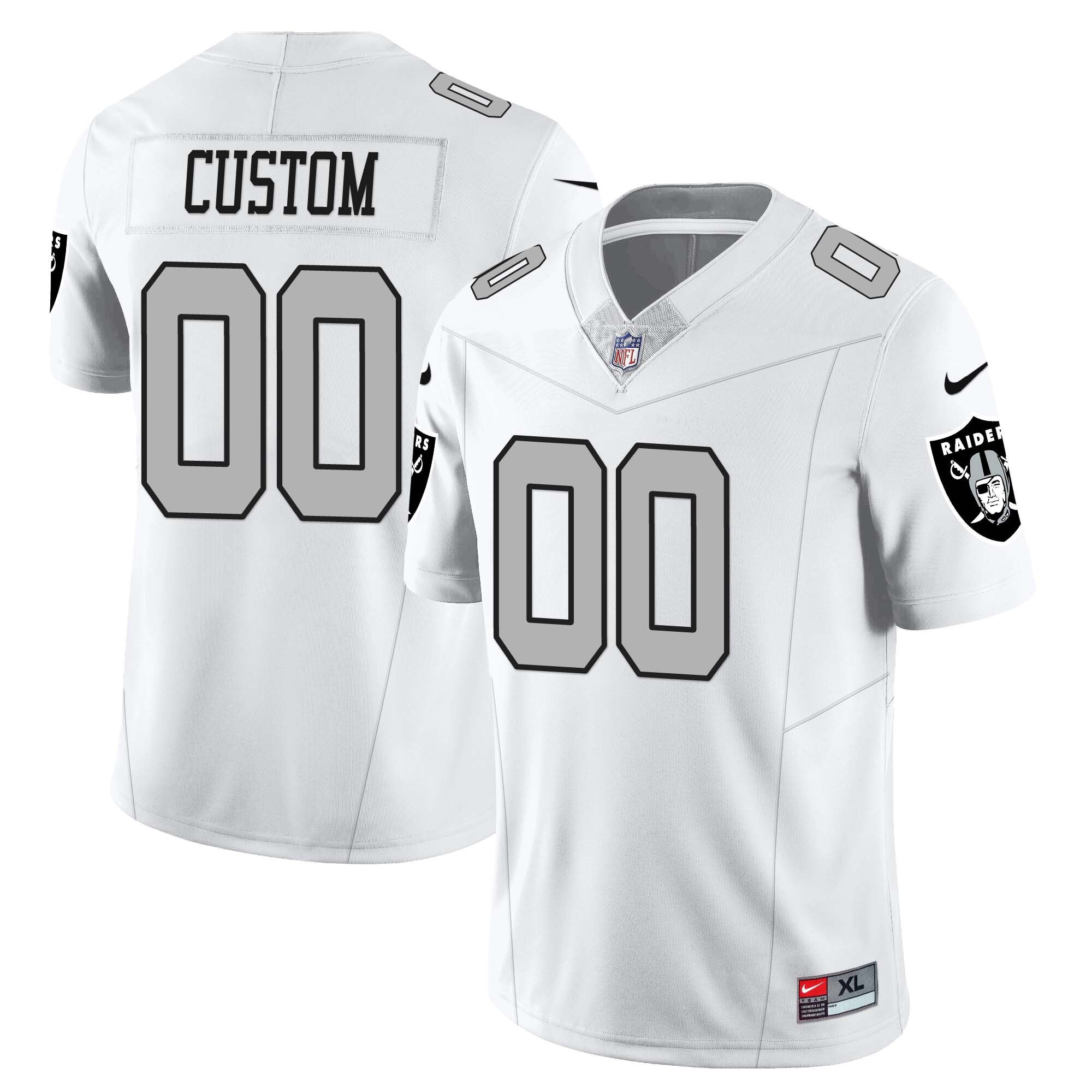 Custom Las Vegas Raiders 2023 Nevada Sliver State Patch Jersey - All Stitched