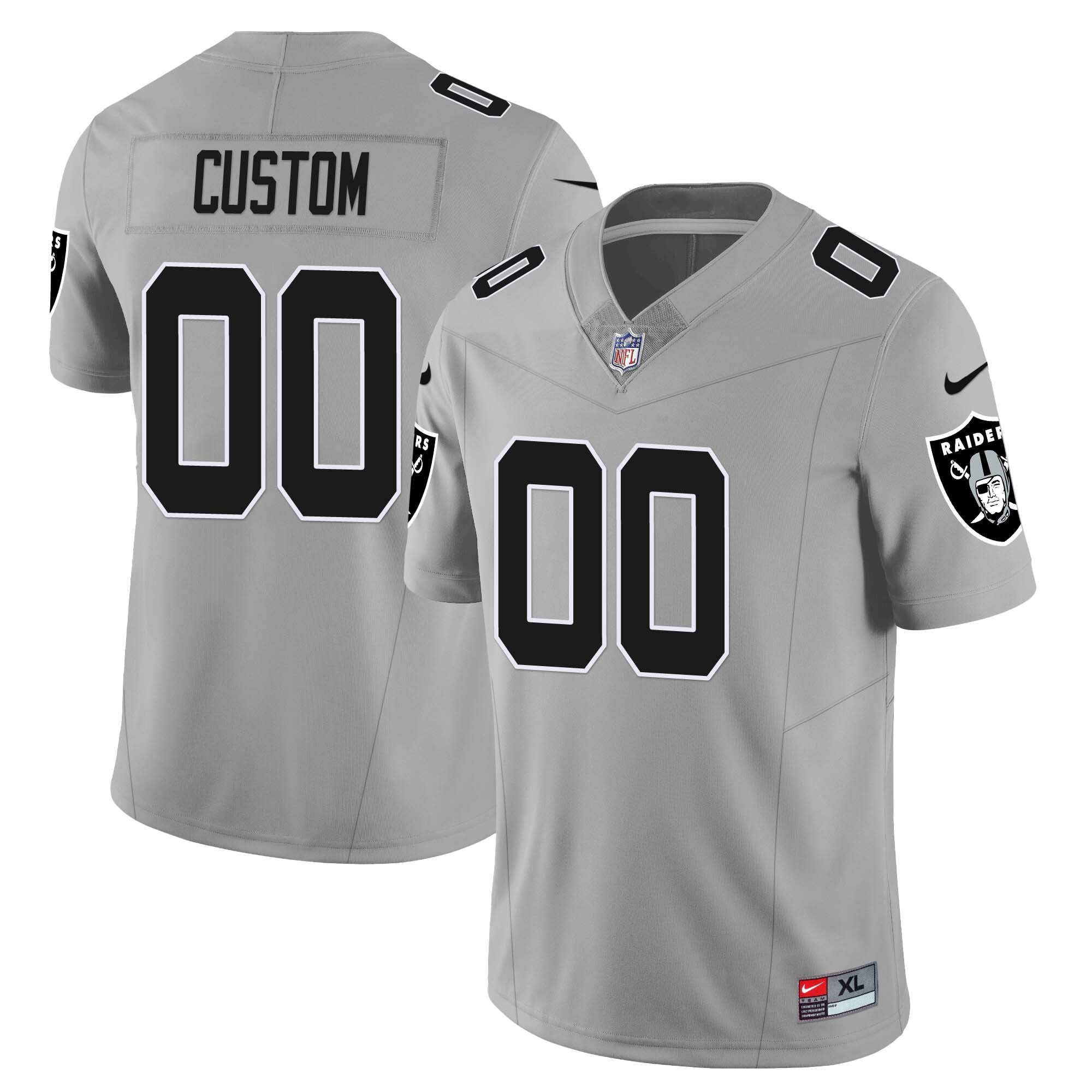 Custom Las Vegas Raiders 2023 Nevada Sliver State Patch Jersey - All Stitched