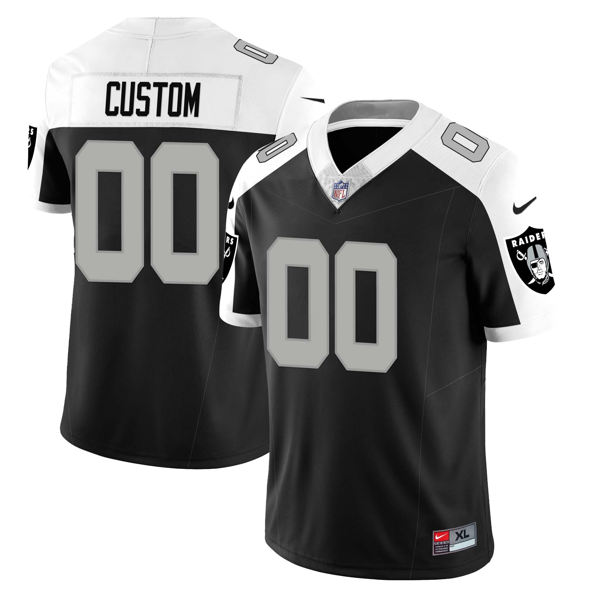 Custom Las Vegas Raiders 2023 Nevada Sliver State Patch Jersey - All Stitched