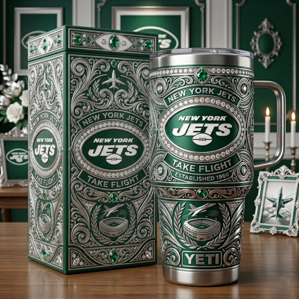 New York Jets 40 oz Tumbler with Handle and Lid